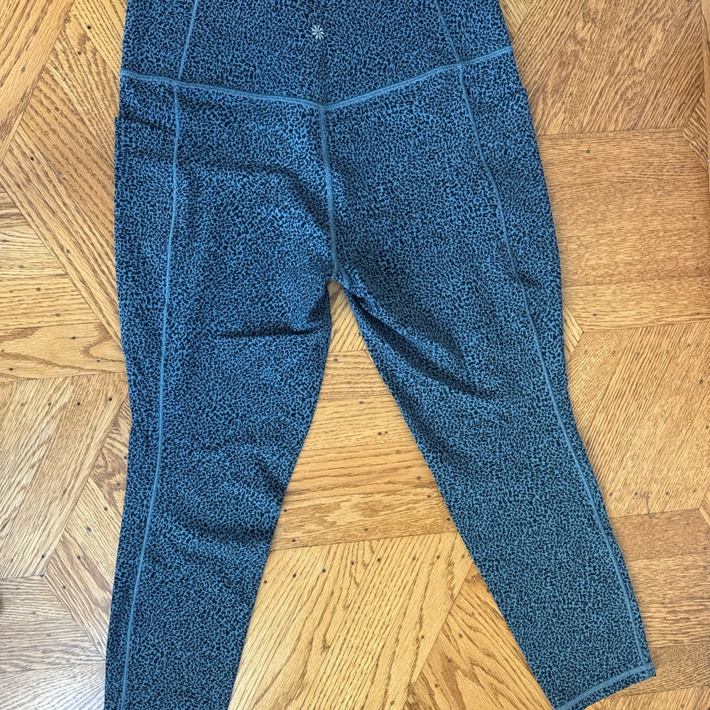 Blue Cheetah Athleta Leggings, Medium